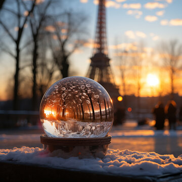 Crystal ball effiel tower