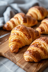 Delicious freshly baked butter croissants