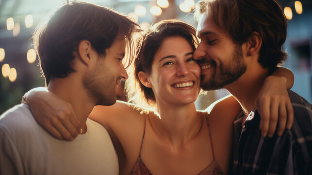 Young Throuple in a polyamory relationship