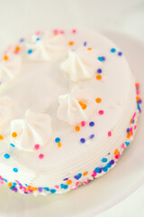 Birthday cake with funfetti sprinkles