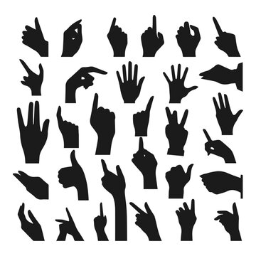 collection of silhouette Hand sign design