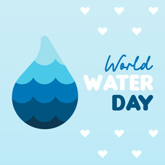 World water day background illustration. Flat world water day illustration. Water day web banner background