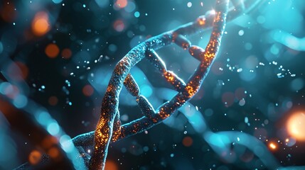 Glowing DNA: A Genetic Illumination Generative AI - obrazy, fototapety, plakaty