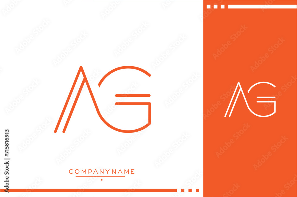 Canvas Prints ag or ga alphabet letters icon logo monogram