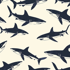 shark, pattern, design, ocean, nature