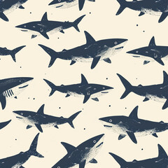 shark, pattern, design, ocean, nature
