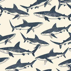 Fototapeta premium shark, pattern, design, ocean, nature