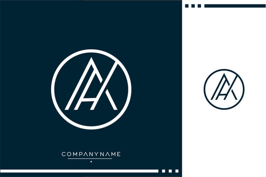 AH or HA Alphabet letters icon logo monogram	