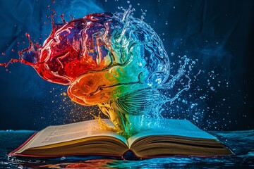 Colorful Brain Mosaic: A Visualization of the Human Cognitive Process Generative AI - obrazy, fototapety, plakaty