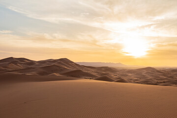 Fototapeta na wymiar Sunset in the Moroccan desert