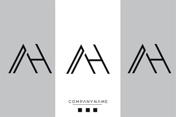 AH or HA Alphabet letters icon logo monogram	