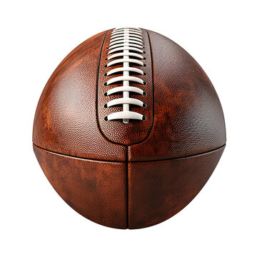 American football ball in transparent background. Generative AI.
