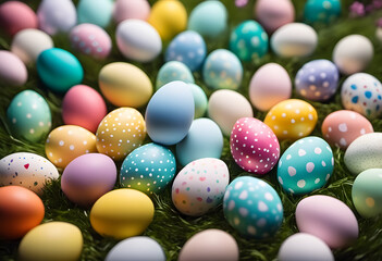 Fototapeta na wymiar Colorful easter eggs collection, easter celebration.