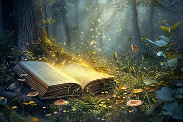 A Book of Enchantment: A Magical Journey Through the Forest Generative AI