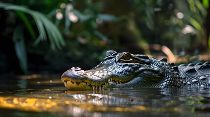 Obraz premium close up picture of an alligator in the everglades