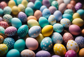 Fototapeta na wymiar Colorful easter eggs collection, easter celebration.