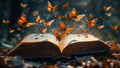 Fall Leaves and Butterflies: A Bookish Adventure Generative AI
