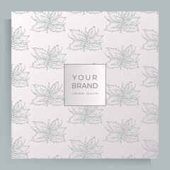 Cover design for menu, wedding invitation, booklet, portfolio, catalog. Elegant template with an original handmade floral pattern.
