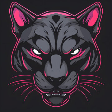 Grey and Pink Panther Inspired Logo Concept