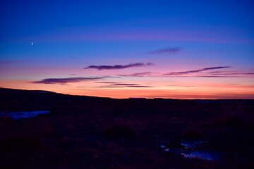 Obraz premium Colorful cold sunset in iceland 
