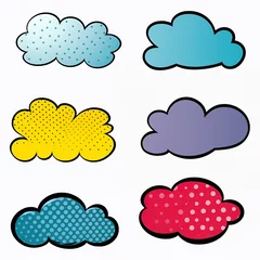 Meubelstickers Pop art style empty speech cloud set isolated on a white background. trendy colorful background. illustration.  © Feathering Flower