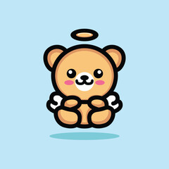Obraz premium Cute Bear Mascot Cartoon Animal Vector Logo Design illustration