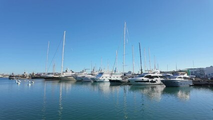 Docked luxury yacht Boat in a spanish yacht club