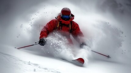 ski trip to the alps. skiing down a mountain. wandering up in the mountains created by ai