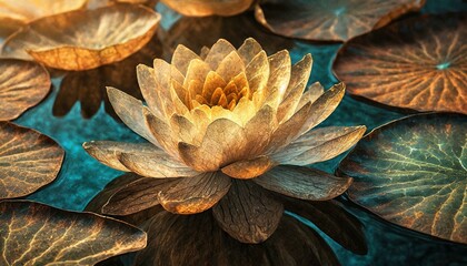 Tapeta, ilustracja z kwiatem lotosu na wodzie - 715831715