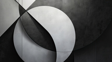 Intersecting circles and lines in grayscale.