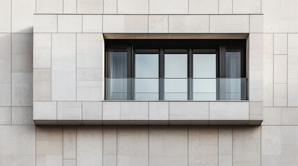 Clean architectural lines on a modern building façade.