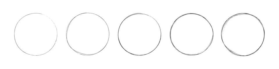 circles set. hand drawing different circles - obrazy, fototapety, plakaty
