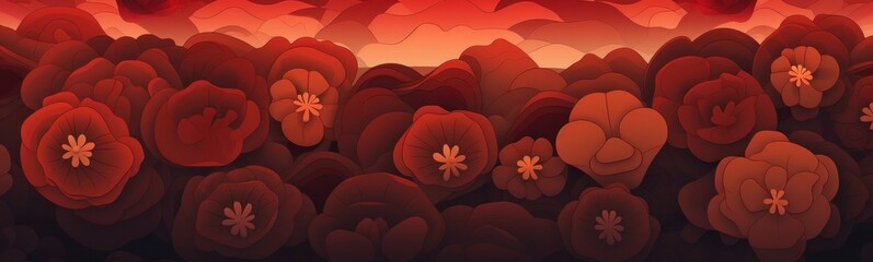 A red and orange flower pattern background