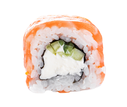 Sushi roll Philadelphia, isolated