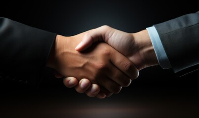 handshake of two businessmen as a concept of successful cooperation, successful deal