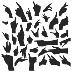 collection of silhouette Hand sign design