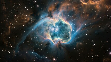 real photo of a nebula with real colors in its highest quality in the universe