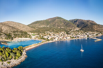 Fototapeta na wymiar The spa town of Methana peninsula and the islet Agii Anargyri, Greece