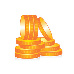 coin concept on white background. vector coin