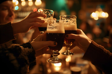 Cheers to St. Patrick's Day with Dark Beers - obrazy, fototapety, plakaty
