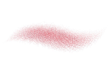 Red glitter splash, shiny stardust explosion, shimmering splash effect, festive particles. Vector illustration.