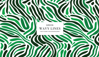 Green abstract wavy lines pattern