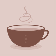 brown tea and coffee cup. vector coffee cup