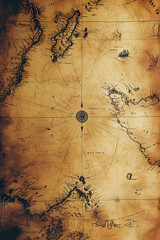 An old vintage nautical treasure map background perfect for adventure and exploration themes