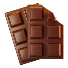 3d rendering chocolate bar icon with cartoon style