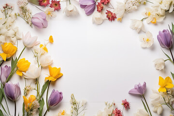 Obraz na płótnie Canvas Spring flowers background. Happy Easter. Mother's Day. International Women's Day