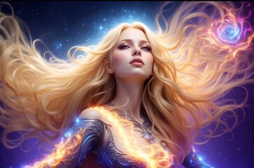 Obraz premium Fantasywesen - Elfe mit transparenten Flügeln