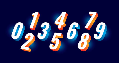 bright 3D numbers