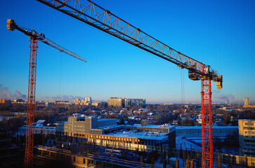 Construction crane object closeup background