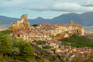 Panoramic of the city of Frias in Burgos. Located in Castilla y Leon, Spain. rural tourism